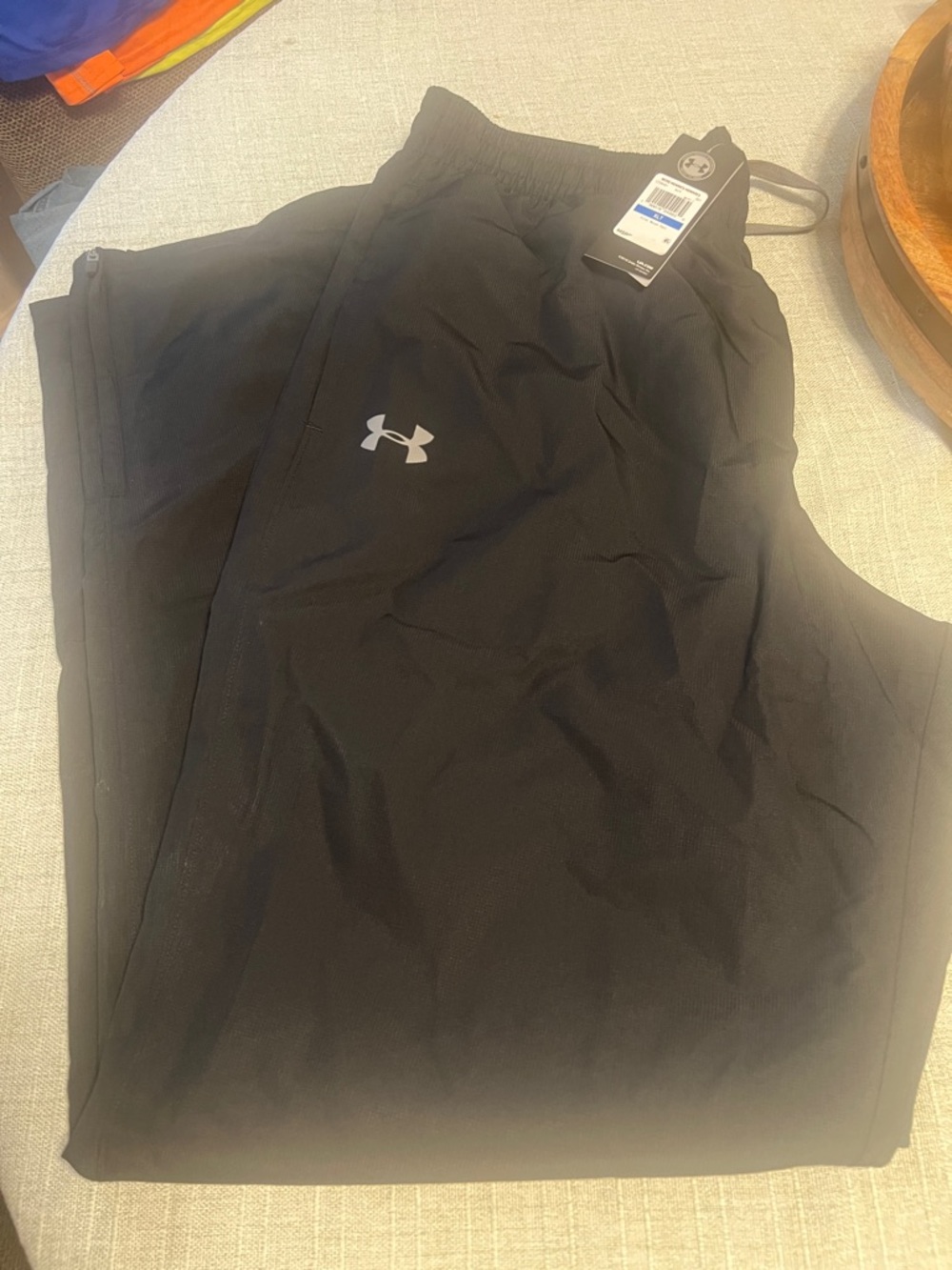 Under Armour Black Performance Track Pants with White Logo